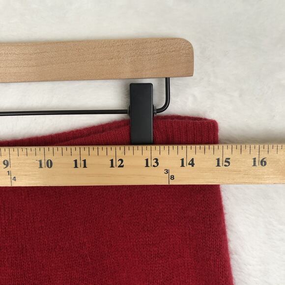 VTG Lambswool Angora Rabbit Knit Midi Sweater Skirt Women's M Red‎ Fuzzy Elastic - Picture 6 of 9